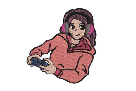 Animestyle Girl Gaming: Embroidery Design Review