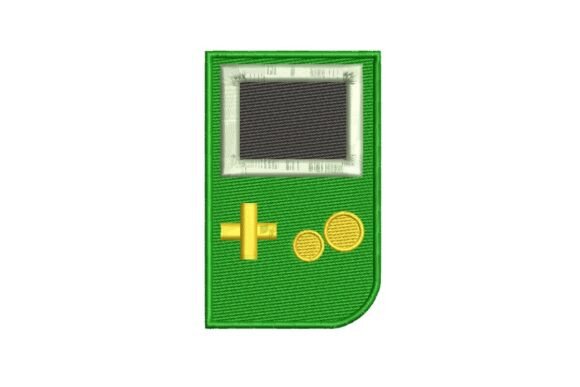 Retro 90s Handheld Game Console Embroidery